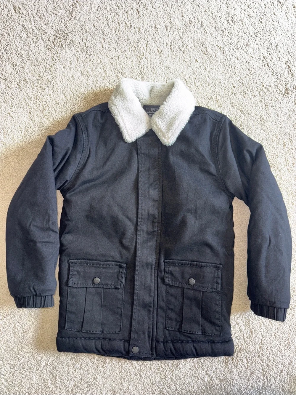 NWT Little Bipsy Black Sherpa Jacket